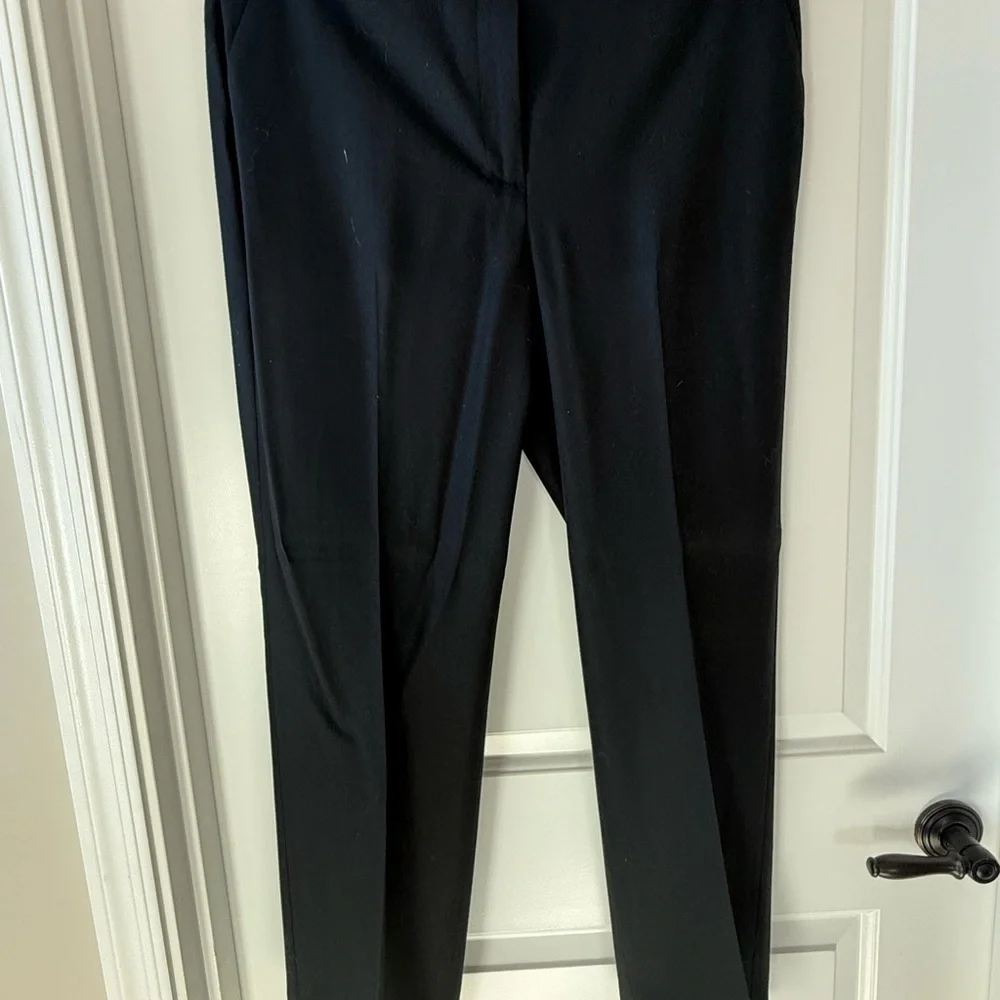 Talbots Windsor Wide-Leg Pant - Flannel, Black, Size 12 - Picture 2 of 9